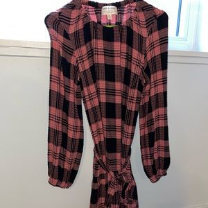 Cloth and stone mini plaid dress.